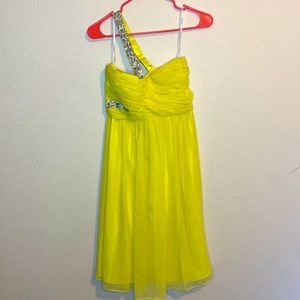 NWT Yellow Calvin Klein One Shoulder Dress